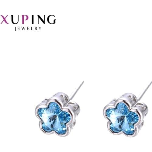 Xuping Jewelry Romantic Cute Flower Shaped Crystals Earrings for Women 96350