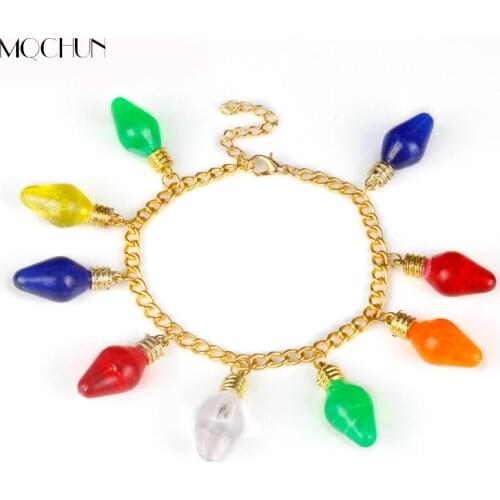 MQCHUN Jewelry Stranger Thing Christmas Tree Lights Charms Bulb Bracelet for Women