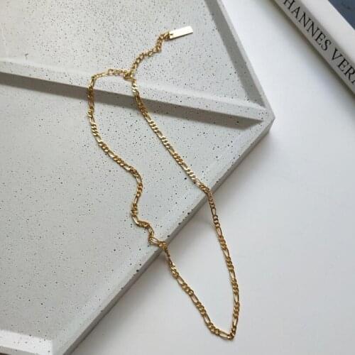 925 Sterling Silver Choker Necklace Gold 37cm Irregular Chain Neckalce For Women 925 Silver Jewelry kolye collares collier