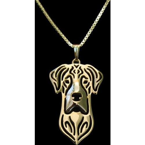New Unique Romantic Gold Silver Color Natural Eared Great Dane Pendant Necklace Hunger Games Necklace Women Best Friend Choker