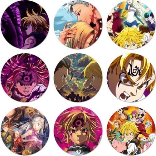 58mm The Seven Deadly Sins Fashion Icons Pins Badge Decoration Brooches Metal Badges For Backpack Decoration