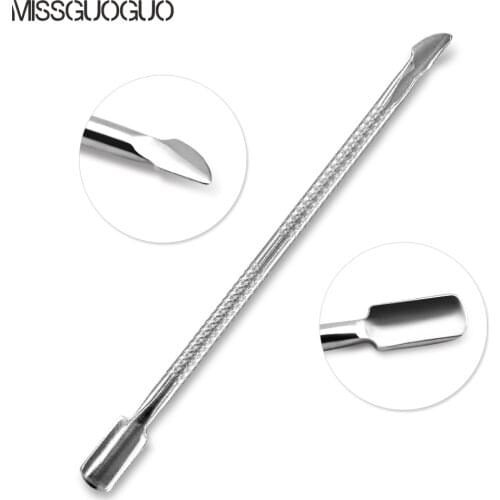 1 pc Stainless Steel Cuticle Nail Pusher Spoon Remover Manicure Pedicure Care Pusher Stainless Steel cobalt Nail Care Tool