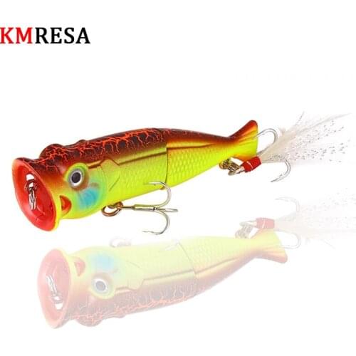 1 pcs Popper Fishing Lures 3d Eyes Bait Crankbait Wobblers Tackle Isca Poper Japan Floating topwater baits