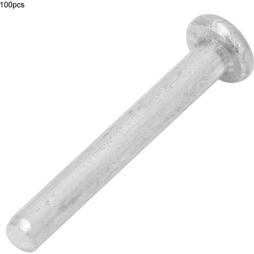 Remaches 100pcs M2.5*18/20mm Flat Head Aluminum Rivets Countersunk Solid Rivets round head riveters for leather