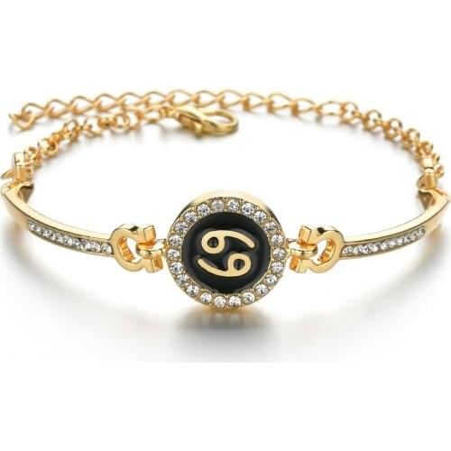 2020 New Design Women Constellation Bangles Crystal Bracelets Charms Jewelry Female Bangle Gothic Bijoux Girl Gift