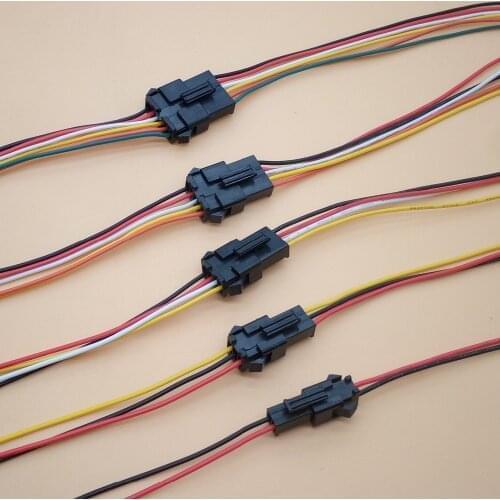5 pairs SM2.54 2 3 4 5 6pin SM Male & female Led Connector 2pin/3pin/4pin/5pin 6pin Wire cable pigtail Plug Total length 40cm