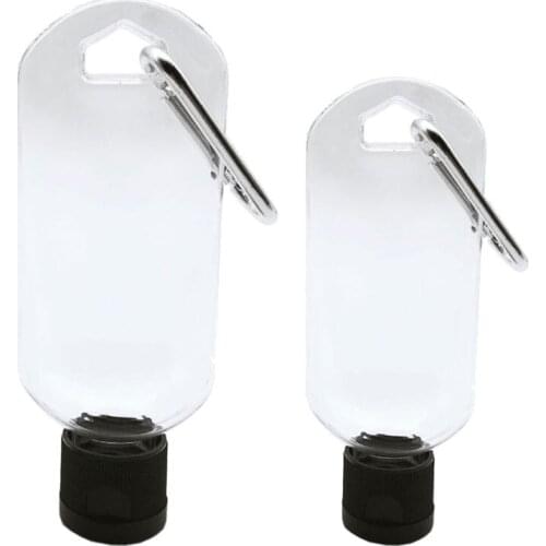 5Pcs Portable Empty Hand Sanitizer Bottles Travel Size Hook Keychain Bottles