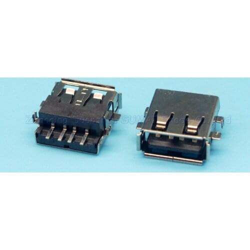 50pcs USB2.0 A-type female socket AF Sink Plating 180 degree 4 feet usb2.0 connector