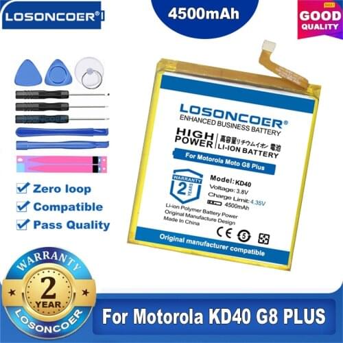 100% Original LOSONCOER 4500mAh KD40 For Motorola Moto G8 Plus Battery XT2019-1 XT2019-2 Mobile Phone Battery