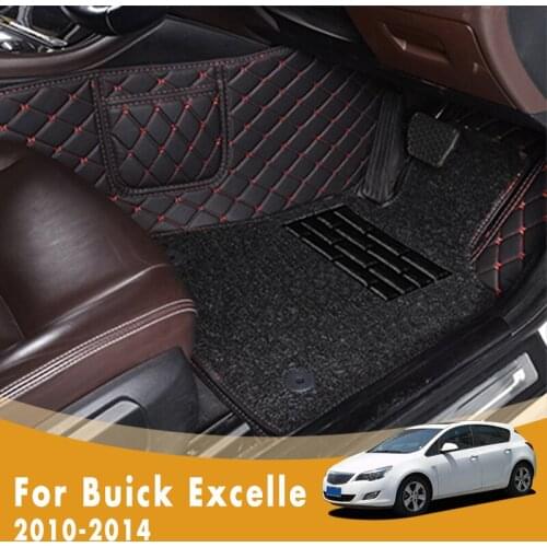 RHD Custom Car Floor Mats For Buick Excelle 2014 2013 2012 2011 2010 Luxury Double Layer Wire Loop Car Accessories Carpets Rugs