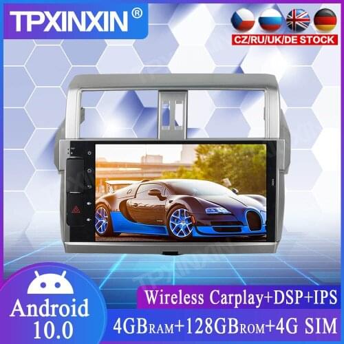 128GB Android 10.0 For Toyota Land Cruiser Prado 2014+ Car Multimedia Player GPS Navi Head Unit Radio Audio Stereo Tape Recorder