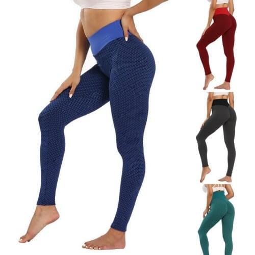 Seamless Fitness Leggings Women Patchwork High Waist Yoga Pants Elastic Push Up Ankle Length Sprots Leggings