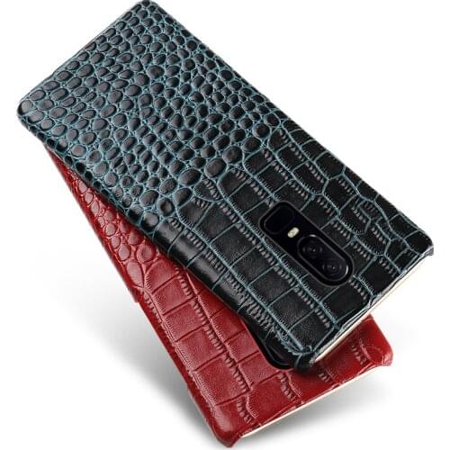 Crocodile pattern Genuine Leather Phone case For Oneplus 7 Pro 6T 5 5T 6 3t x Durable and shockproof Half pack back cover coque