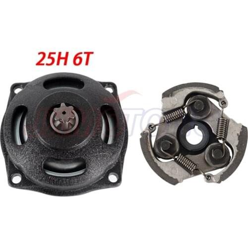 Minimoto Engine Parts 25H 6 Tooth Drum Gear Box With Clutch Pad For 2 Stroke 47cc 49cc Chinese Pocket Kids Quad ATV Dirt Bike