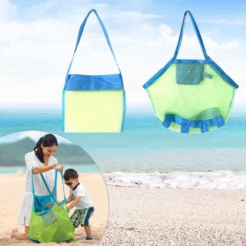 Children Beach Mesh Toys Storage Bag Kids Folding Sand Away Net Tote Outdoor New