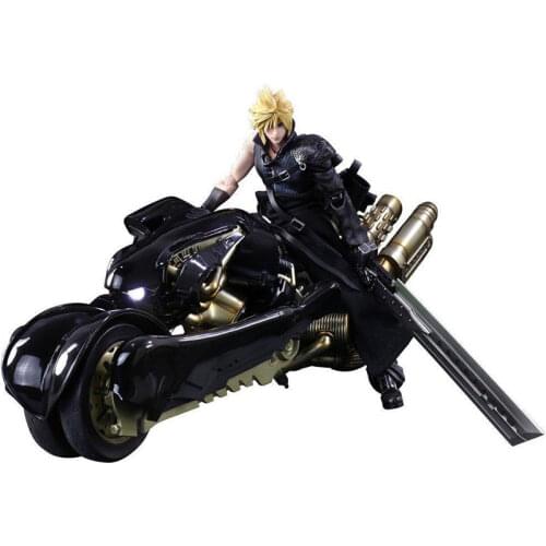 Anime FF7 Cloud Strife Action Figure Collection Play Arts Kai Figurine Kids Fenrir Motorcycle Toys Model Playarts Peripherals