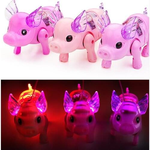 Electric Walking Singing Musical Light Up Pig Toy with Leash Kids Led Flash Pet Boys Girls Birthdy Chritmas Party Favor