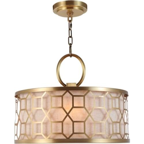 Europe Lustre modern Chandelier Light fabric black gold shade Bedroom Suspendsion Light Fixture Dining Hanging Light Luminaria