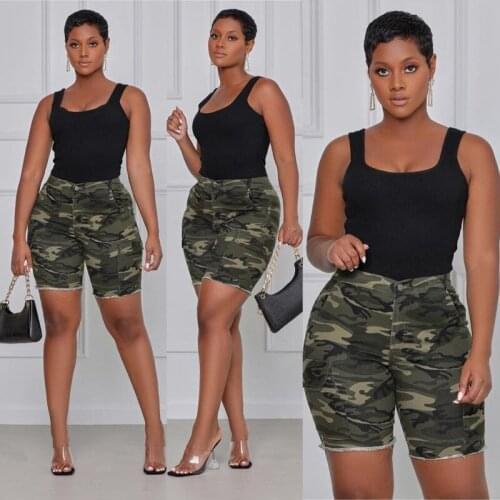 Europe and The New Camo Outdoor Shorts Womens Pocket Tooling Fitness Hot Pants