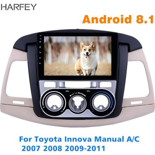 Harfey car Multimedia Player 9 inch 2Din Android 8.1 GPS Car Radio Bluetooth Wifi For Toyota Innova Manual A/C 2007 2008-2011