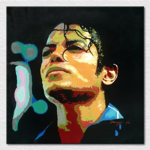 Canvas art printed oil paintings of Michael Jackson on the stage as impression POP art painting for Free Shipping