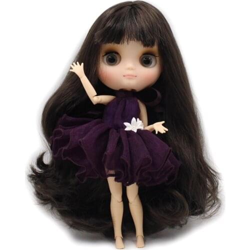 DBS blyth middie doll 1/8 20cm deep brown hair joint body matte face gift toy bl950 anime girls gift