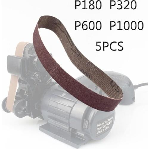 5pcs Belt Kit 320~1000 Abrasive Sanding Belt for Sharpening Polish Strip Replacement Electric Knife Sharpener Accessories Set