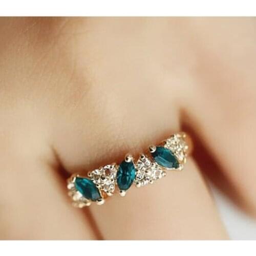 Hot Sales fashion Vintage created gemstone Crystal ring for Women Jewelry