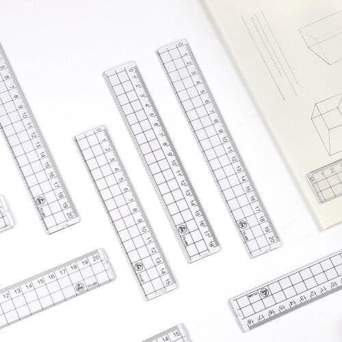SaYing 15/18/20cm Acrylic Transparent Straight Ruler Kawaii Student Cutting Metric Ruler Tool School Drafting Stationery Supplie