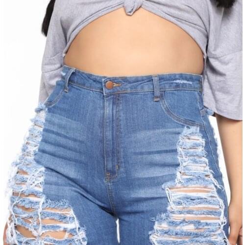 Fashion Sexy High Waist Ladies Denim Shorts 2021 Summer New Womens Ripped Hollow Out Hole Streetwear Plus Size Shorts Jeans 5xl