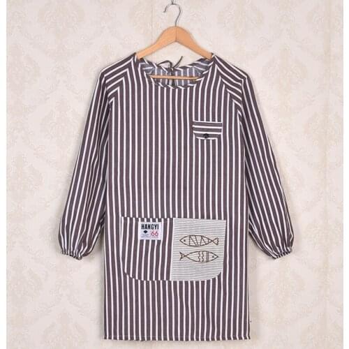 Korean fashion apron long-sleeved cotton kitchen cooking gown for men and women adult household anti-wear clothing with sleeves