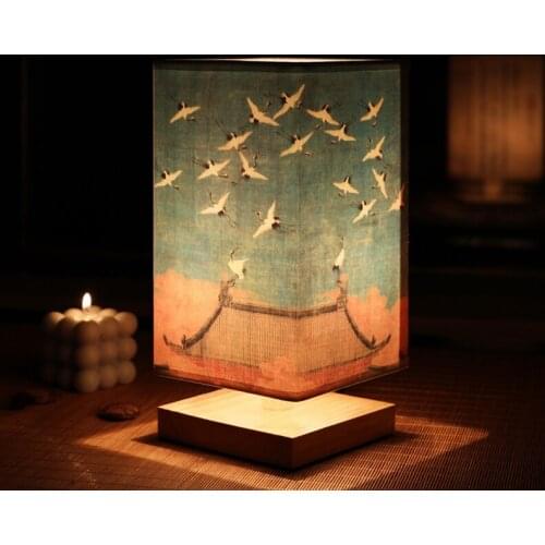 New Chinese Retro Night Light Bedroom Simple Bedside Creative Solid Wood Warm Ancient Style Chinese Style Table Lamp