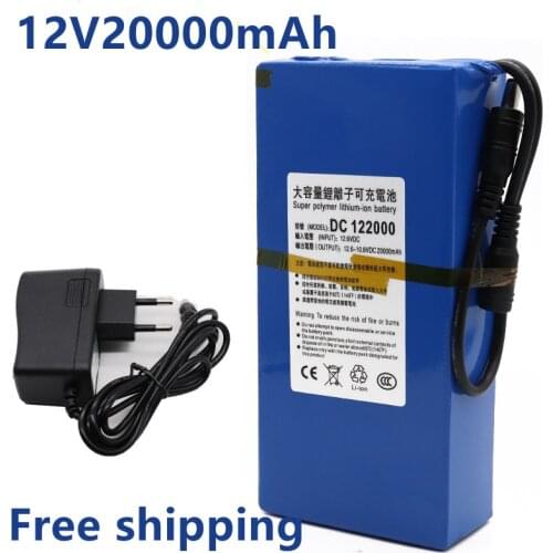 New DC 12v 3000-20000 mah lithium ion rechargeable battery, high capacity ac power charger with 4 kinds of traffic D evelopment