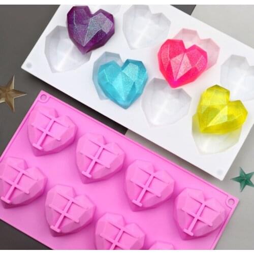 New product silicone cake mold 8-cavity small love chocolate mold diy soap mold three-dimensional handmade soap mold