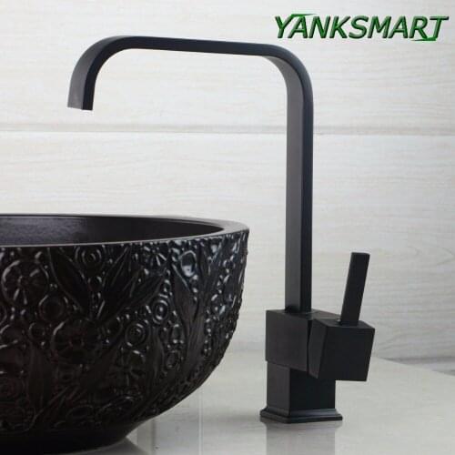 YANKSMART Soild Brass single Handle Deck Mounted Swivel Rotate spray Wash Basin Sink Kitchen Water Tap Mixer Faucet