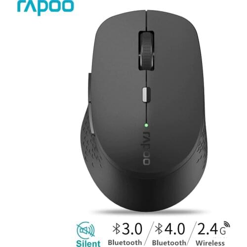Rapoo M300 Original Multi-mode Silent Wireless Mouse with 1600DPI Bluetooth 3.0/4.0 RF 2.4GHz for Three Devices Connection