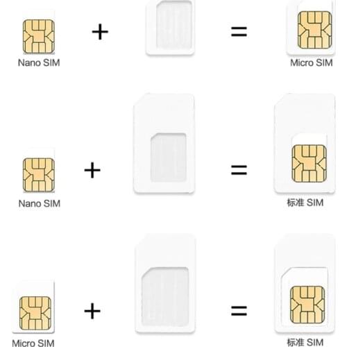P82F 4 in 1 Convert Nano SIM Card to Micro Standard Adapter For iPhone for Samsung 4G LTE USB Wireless Router