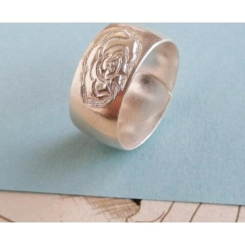 Peony Flower 9999 Sterling Silver Rings For Women Engagement Initial Ring Wedding Finger Adjustable Luxury Jewelry Handmade