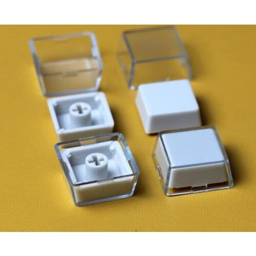 10/pcs Transparent Keycaps Double-layer Keycaps Removable Paper Clips Custom MX Switch Relegendable Keycap Shell Protection