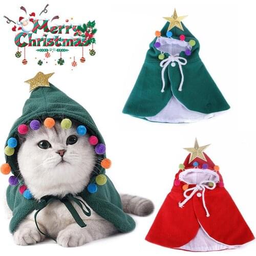 Pet Christmas Costume Velvet Dog Hooded Cloak Dog Cosplay Clothes Hoodie Warm Pet Dog Accessories For Cats Puppy