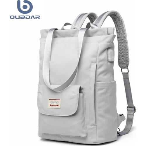 OUBDAR 2021 New Waterproof Stylish Laptop Backpack Women Korean Fashion Girl Bags Oxford Canvas USB College Back Pack Female Bag