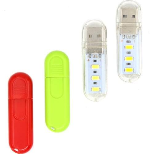 SANHOOII Portable USB 3 LED Night Light Keychain 5V Desk Reading Lamp Camping for Notebook Computer PC Power