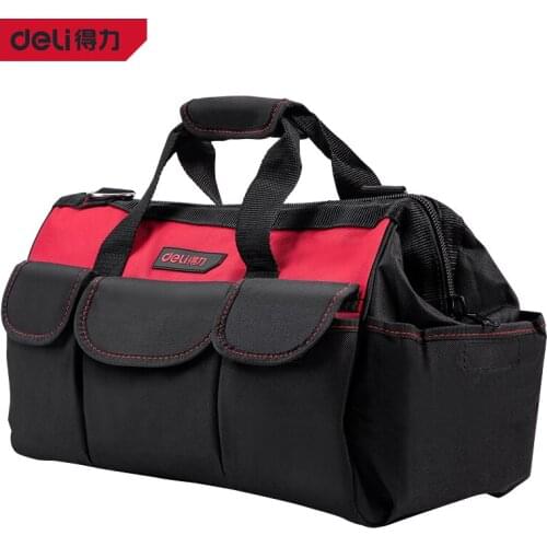 Deli 16 Inches Tools Bag Electrician Tools Bag Carpentry Hardware Repair Portable Storage Organizers Box Work Spanner ToolKiti