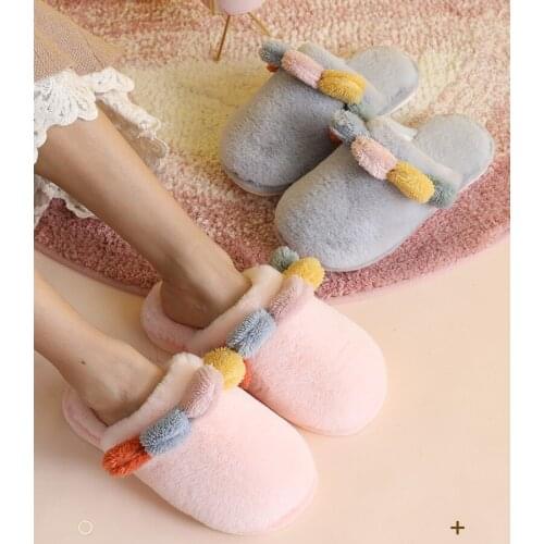 Warm Faux Fur Shoes Woman Fashion Indoor Slippers Soft Plush Anti-slip Girls Home Floor Slipper Comfortable Ladies Furry Slides
