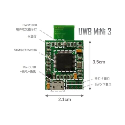 UWB Positioning Mini3 Positioning and Ranging Development Board Decawave Two-way Flight Method TOF DWM1000 PC Source Normal