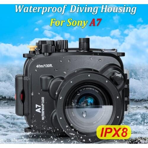 40M 130ft Waterproof Underwater Housing Camera Diving Case Cover for Sony A7 / A7S / A7R (FE 28-70mm F3.5-5.6 OSS)