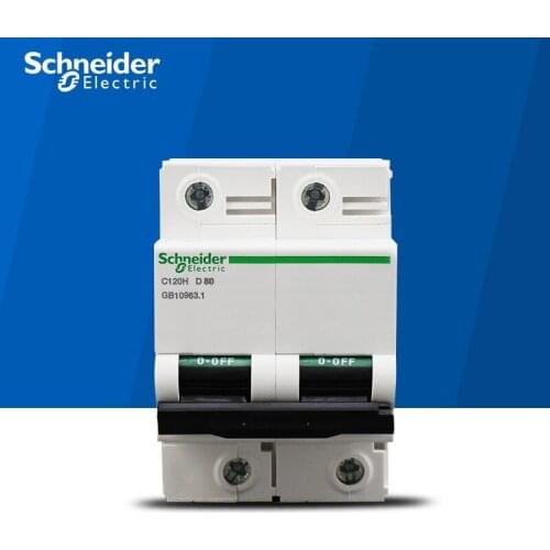 Schneider electric High power Circuit Breaker C120H 2p D type 63A 80A 100A 125A 10kA A9N19805 /13/21/29