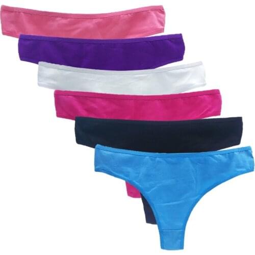 Ladies Cotton g string Thongs Sexy Lingerie Womens Panties Femme Tangas Mujer Woman Underwear Underpants Solid Color Panty
