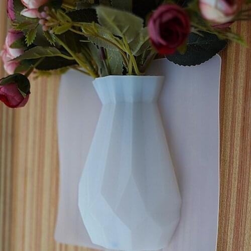 1Pcs Mounted Silicone Vase Sticker Wall Seamless Paste Magic Glass New Modern Minimalist Creative Home Office Flower Container