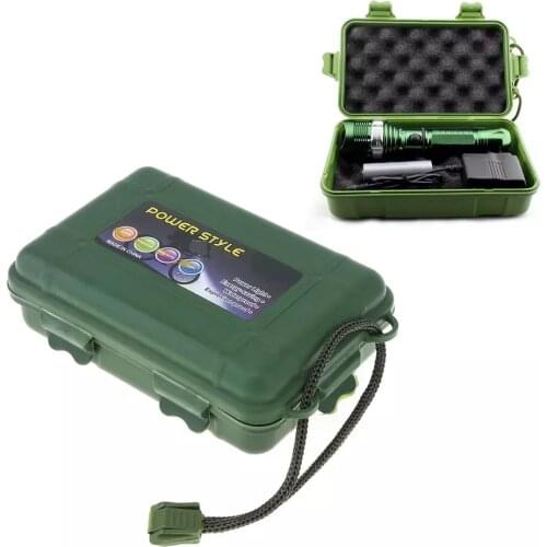 130x80x35mm Universal Waterproof Anti Fall Green Plastic Storage Box Suitable for Flashlight Light Battery Charger Case Tools